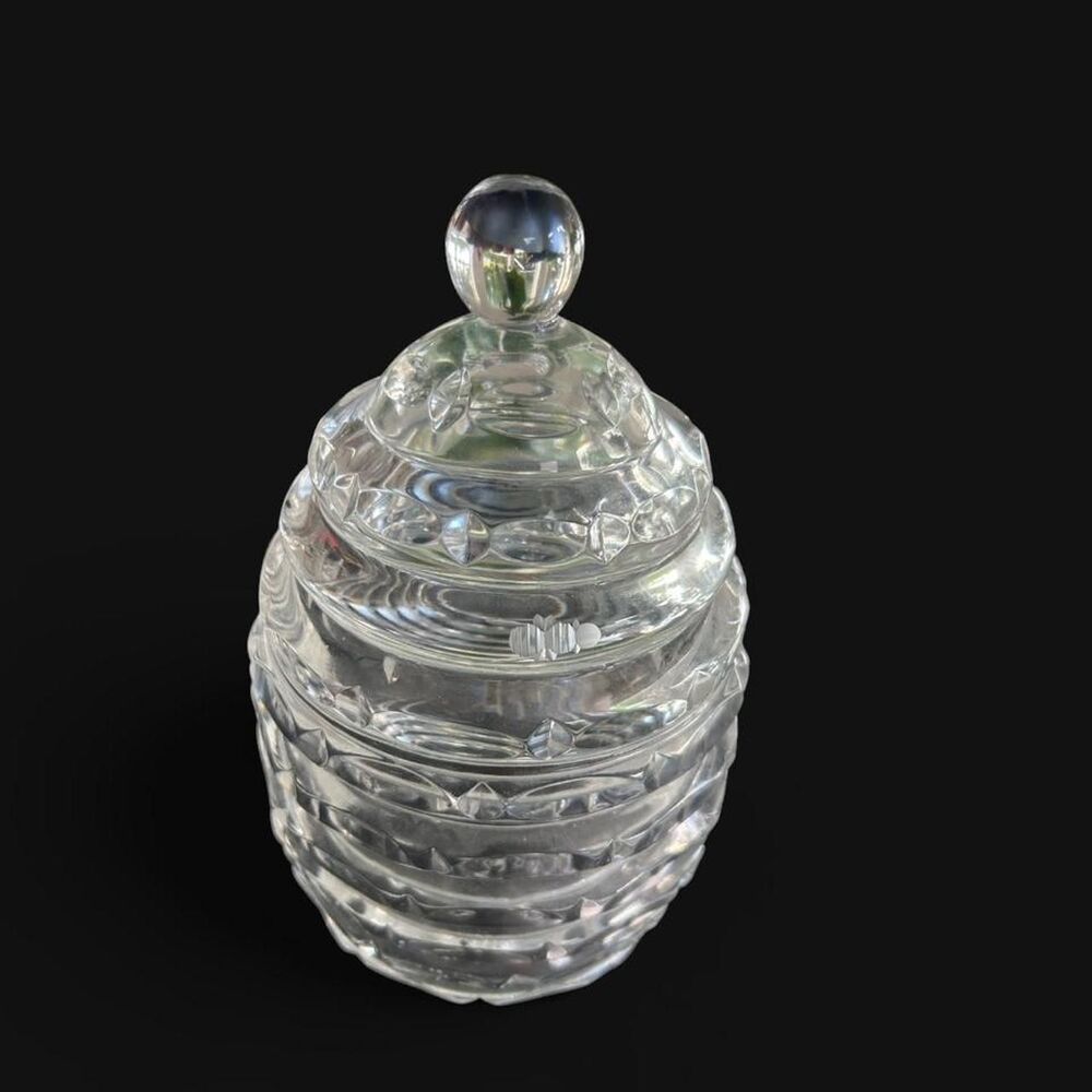 Godinger Vintage Lead Crystal Beehive Canister